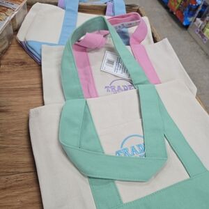 Trade Canvas Tote Bag with Mint Green Handles